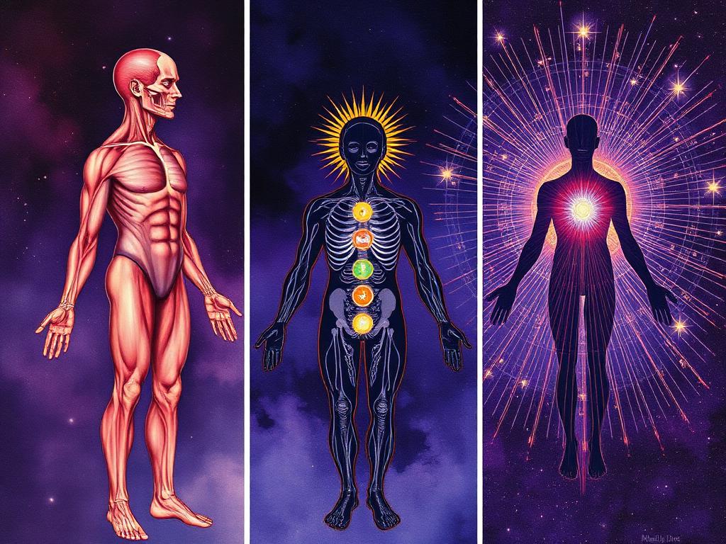 Body, chakras, and biofield illustration