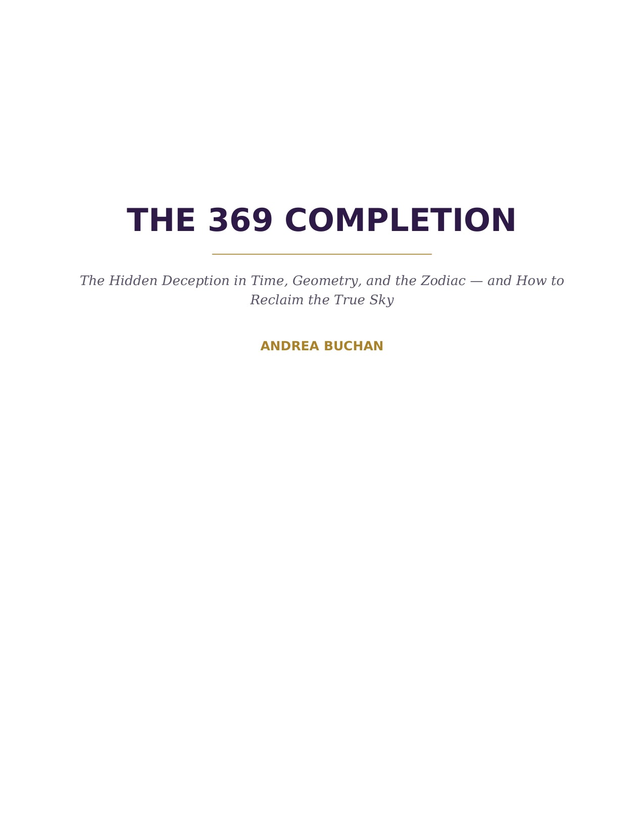 Sample page from The 369 Completion: Title page
